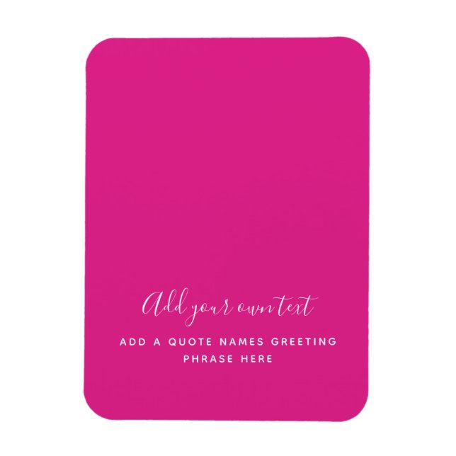 Imán Crear propio texto Personalizado CERISE PINK perso (Vertical)