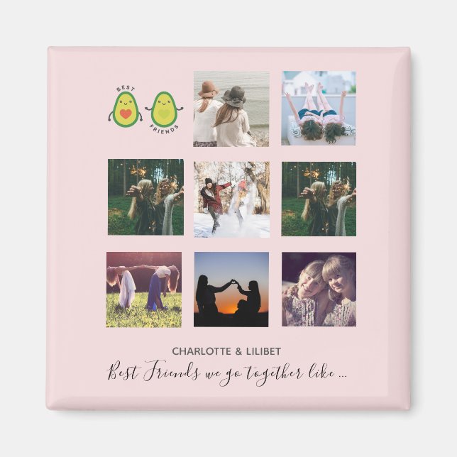 Imán Crear propios regalos de Collage de fotos BFF - Ve (Frente)