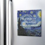 Imán Crear su propia cotización<br><div class="desc">Crea tu propio imán de presupuesto personalizado. Presenta una tipografía minimalista de máquina de escribir y el fondo de la pintura nocturna Vincent Van Gogh Starry</div>