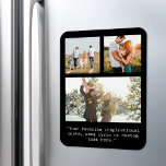 Imán Crear su propia foto y presupuesto personalizada 3<br><div class="desc">Crea tu propia foto personalizado y cita imán. Presenta tres de sus fotos y texto personalizado en la tipografía minimalista de máquina de escribir.</div>