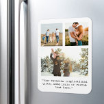 Imán Crear su propia foto y presupuesto personalizada 3<br><div class="desc">Crea tu propia foto personalizado y cita imán. Presenta tres de sus fotos y texto personalizado en la tipografía minimalista de máquina de escribir.</div>