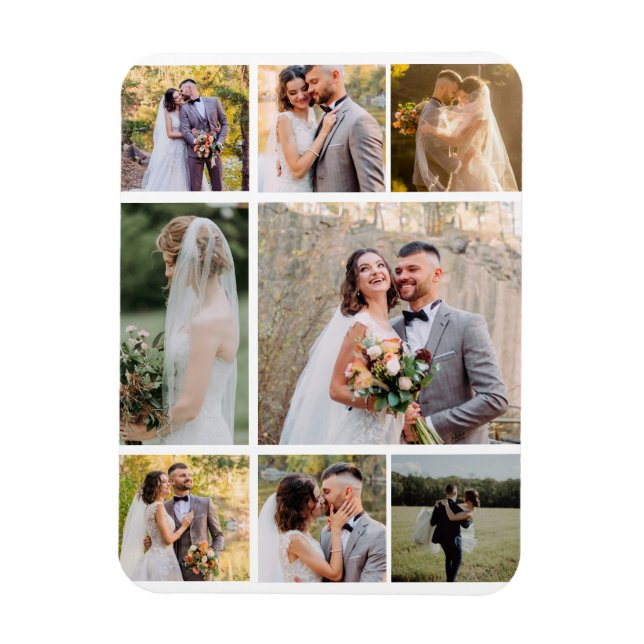 Imán Crear su propio Collage de 8 Bodas de fotos (Vertical)