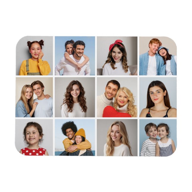 Imán Crear su propio Collage de fotos de 12 (Horizontal)