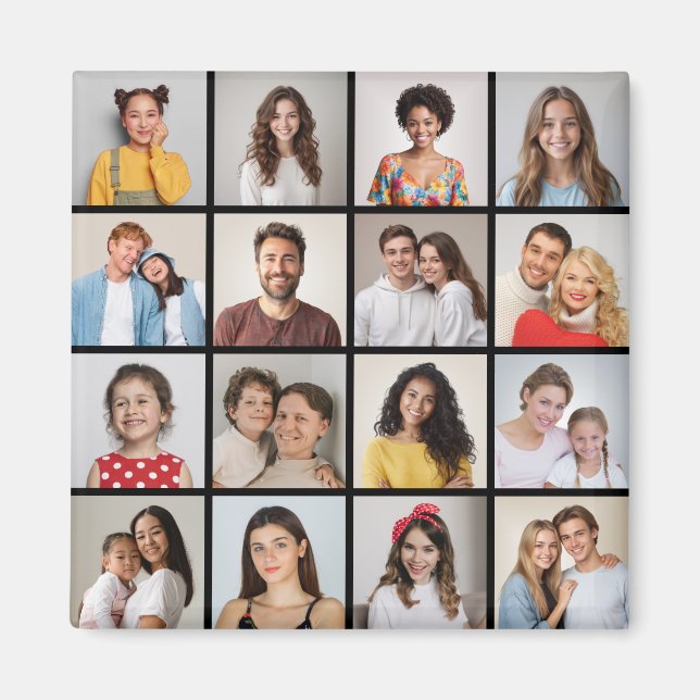Imán Crear su propio Collage de fotos de 16 (Frente)