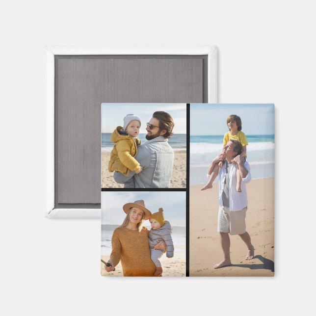 Imán Crear su propio Collage de fotos de 3 (Anverso/Reverso)