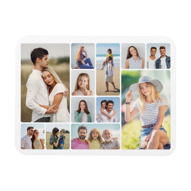Imán Crear su propio Collage de fotos de esquinas redon (Horizontal)