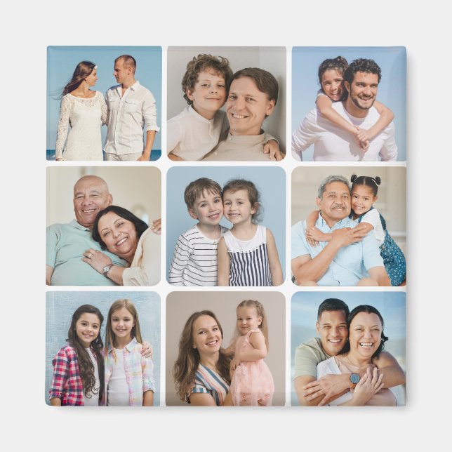 Imán Crear su propio Collage de fotos de esquinas redon (Frente)