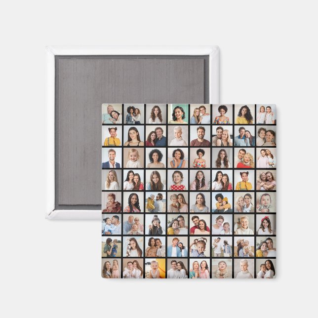 Imán Crear su propio Collage de fotos Personalizado 64 (Anverso/Reverso)