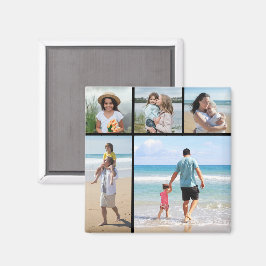 Imán Crear su propio color editable de 5 Collages de fo