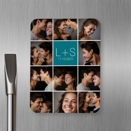 Imán Crear su propio monograma de Collage de fotos Boda
