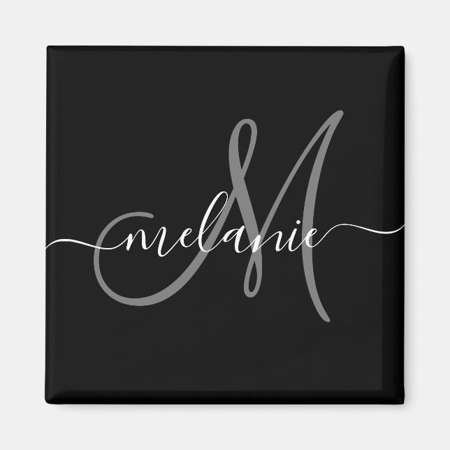 Imán Crear Su Propio Monograma Personalizado Y Script D (Frente)