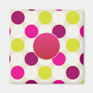 Imán Crear su propio Polkadot Verde Amarillo PINK perso