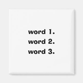 Imán Crear texto personalizado simple de tres palabras 