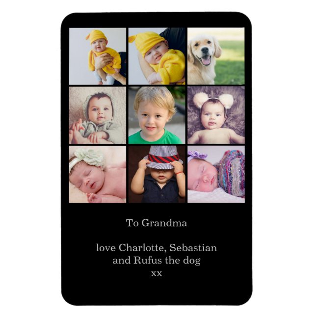 Imán Crear un Collage de fotos Personalizado 9 personal (Vertical)