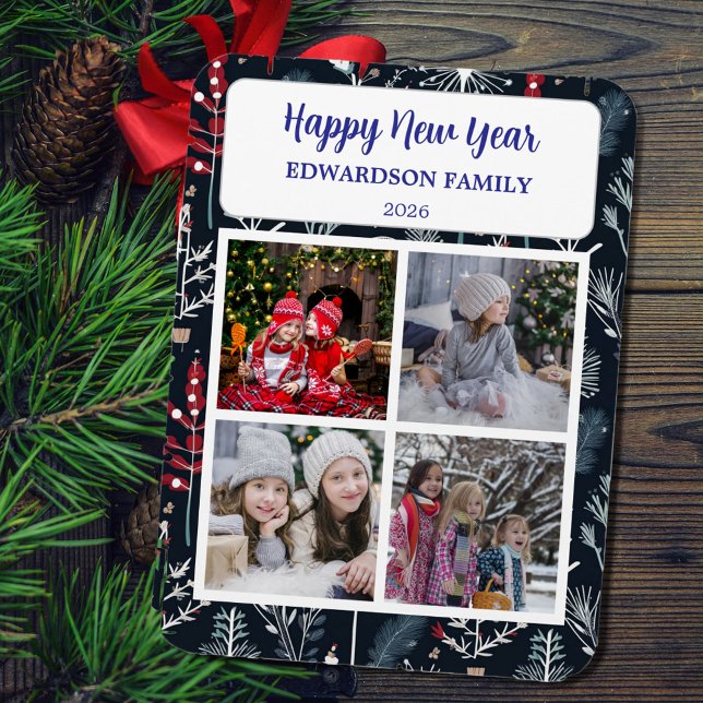 Imán Create your own Happy New Year photo collage (Create your own Happy New Year photo collage Magnet.)