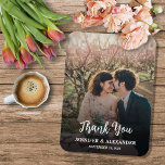 Imán Create your own rustic photo Thank you Wedding<br><div class="desc">Design your own photo Thank you Wedding magnet.
Elegant photo magnet to say Thank you to your wedding guests.
You can add your own photo,  add your own text and names.</div>