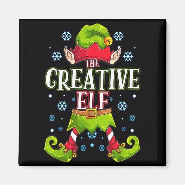 Imán Creative Elf Matching Family Group Christmas Party (Frente)