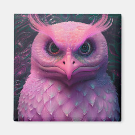 Imán Creatividad híbrida de búho/murloc rosado