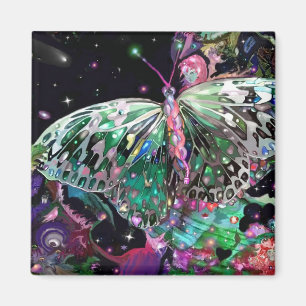 Imán Crece mariposa de la esperanza verde