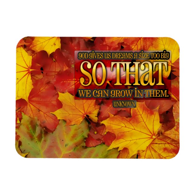 Imán Crecer en sueños" Cita Inspiradora flexible (Horizontal)