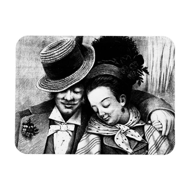 Imán Crecer Juntos Pareja Amar el arte romántico (Horizontal)