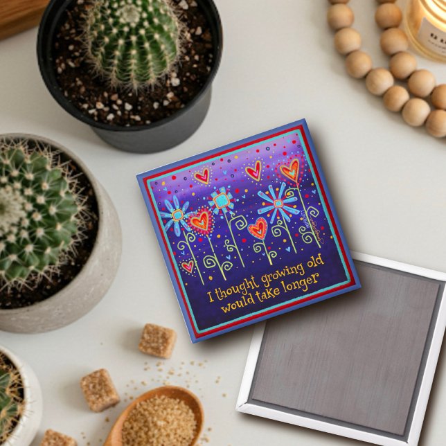 Imán Creciente Viejo Púrpura Cita Corazones Florales de (Subido por el creador)