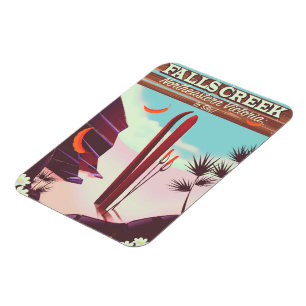 Imán Creek de las cataratas, poster de esquí del norest