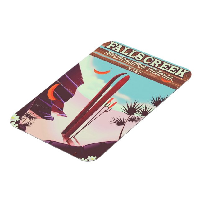 Imán Creek de las cataratas, poster de esquí del norest (Lado Izquierdo)