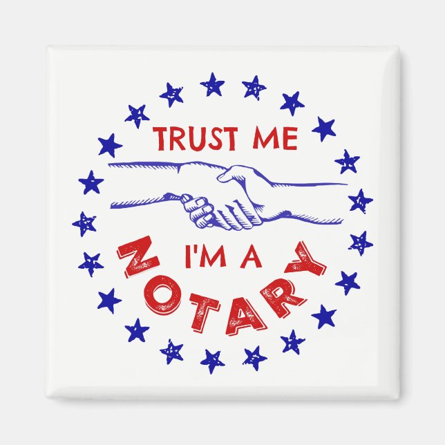 Imán Créeme, soy un apretón de manos notarial (Frente)