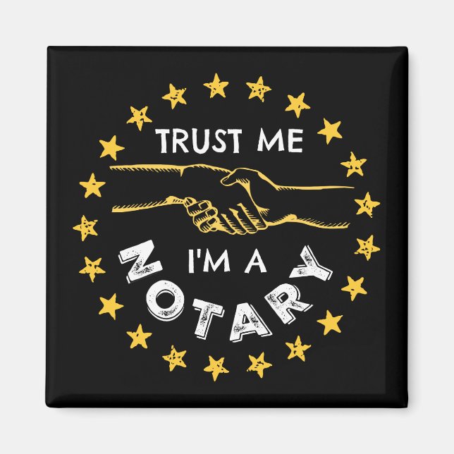 Imán Créeme, soy un apretón de manos notarial (Frente)