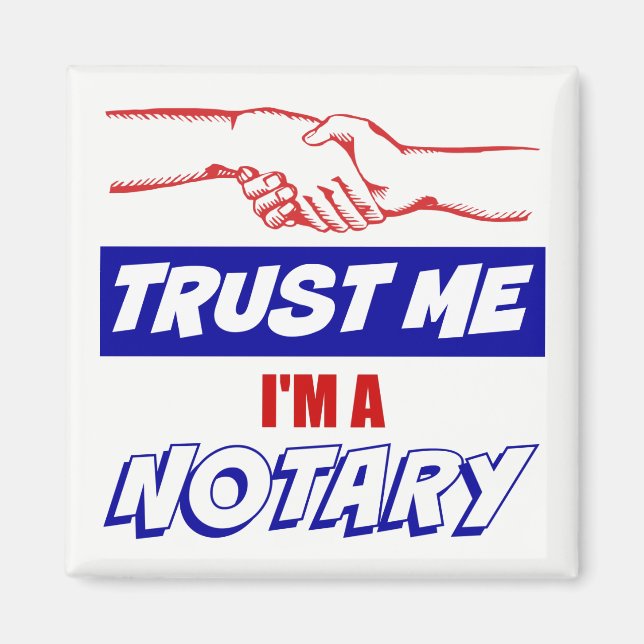 Imán Créeme, soy un gran apretón de manos notarial (Frente)