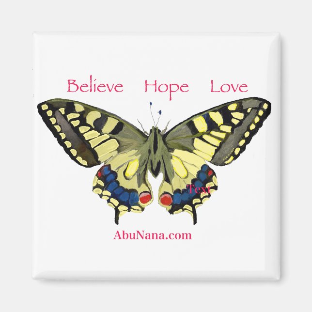 Imán Creencia simple, esperanza, amor, mariposa (Frente)