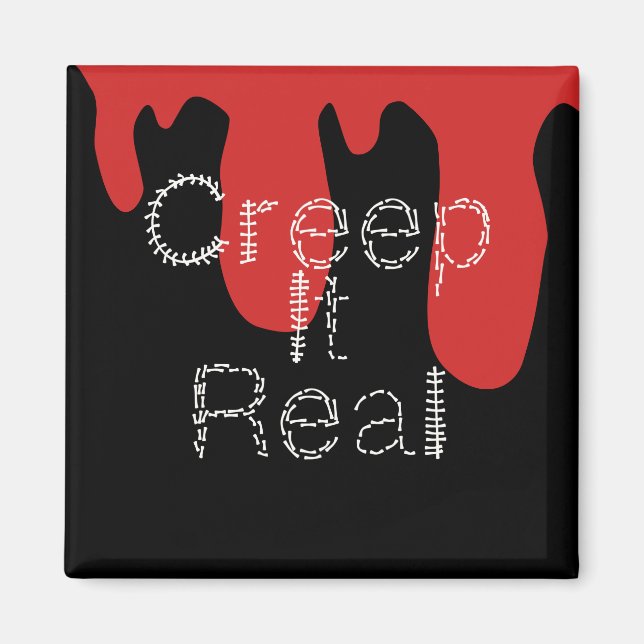 Imán Creep it Real Hand Drake Font Blood Halloween (Frente)