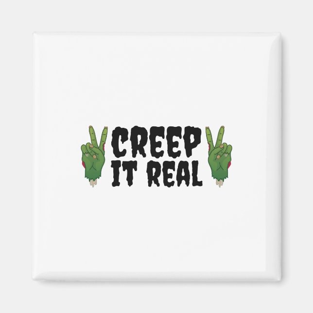 Imán Creep It Real Zombie Halloween Zombie (Frente)