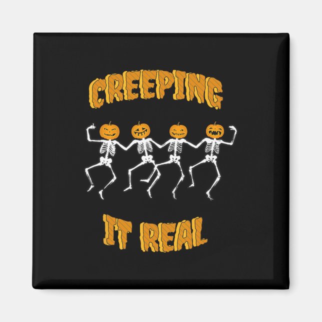 Imán Creeping It Real Skeleteen Halloween Jack'o Lanter (Frente)