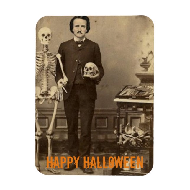 Imán Creepy Edgar Allan Poe Halloween (Vertical)
