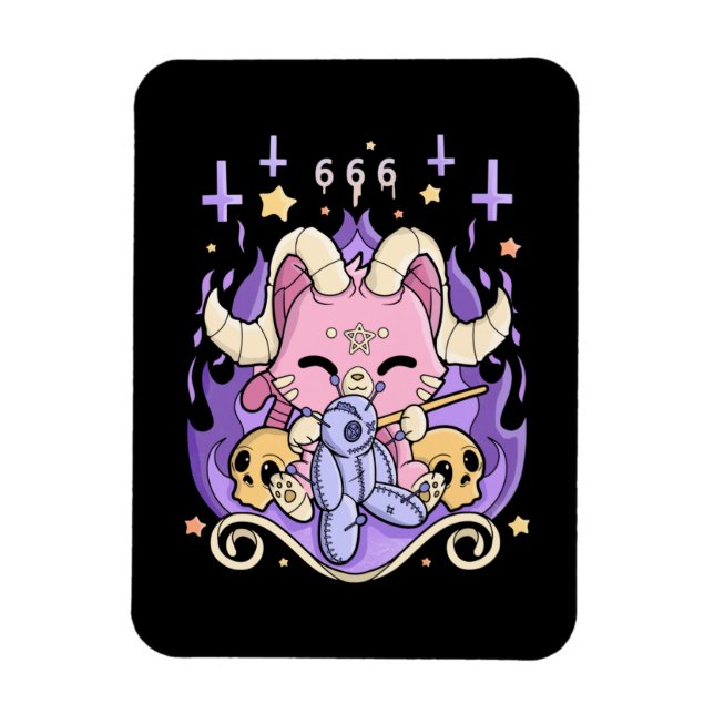 Imán Creepy Kawaii Chibi Horror Cute Creepy Gótico Past (Vertical)