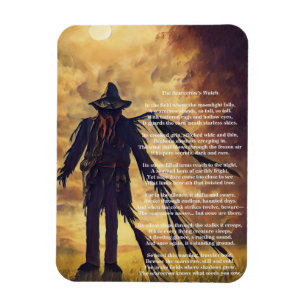 Imán Creepy Scarecrow arte oscuro y poema