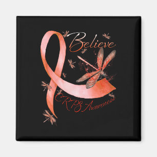 Imán Creer CRPS Conciencia Naranja Ribbon Dragonfly Lov