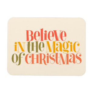 Imán Creer en la magia de los Navidades - estilo retro