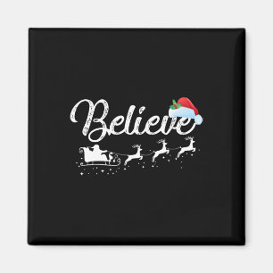 Imán Creer En Navidades De Santa Cláusula Hombres Chica