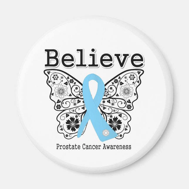 Imán Creer: mariposa de cáncer de próstata (Frente)