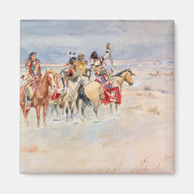 Imán Crees Meeting Traders, 1896 por Charles Marion Rus (Frente)