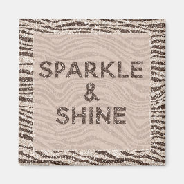 Imán Crema de chocolate Rubor sueño Purpurina de cebra