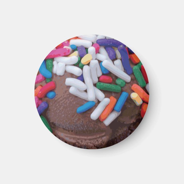 Imán Crema de hielo de chocolate oscuro con salpicadura (Frente)