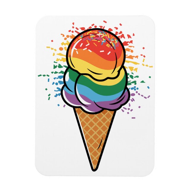 Imán Crema de hielo del orgullo LGBTQ+ (Vertical)