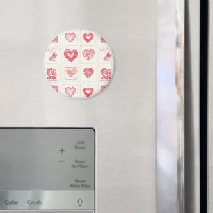 Imán Crema Roja Chic San Valentín Amor