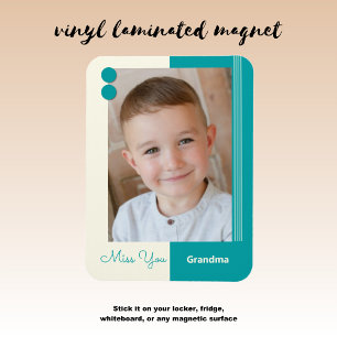 Imán Crema y turquesa te echan de menos foto abuela