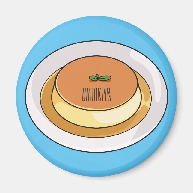Imán Creme caramel personalizado ilustracion (Frente)