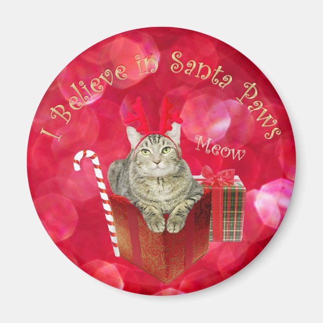 Imán Creo en Santa Paws (Frente)